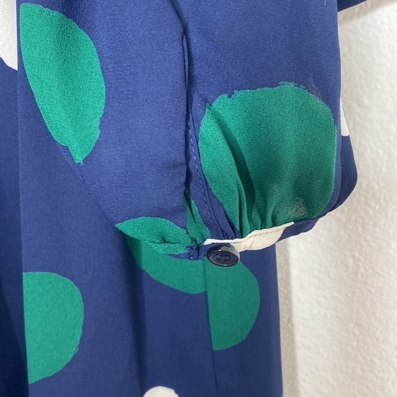 NWT Ro & De Navy Green Polka Dot Button Up  Blouse Sz S - Picture 6 of 7